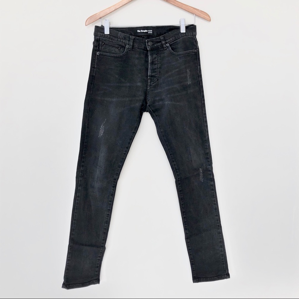The Kooples Slim Skinny Black Distressed Jeans View 3